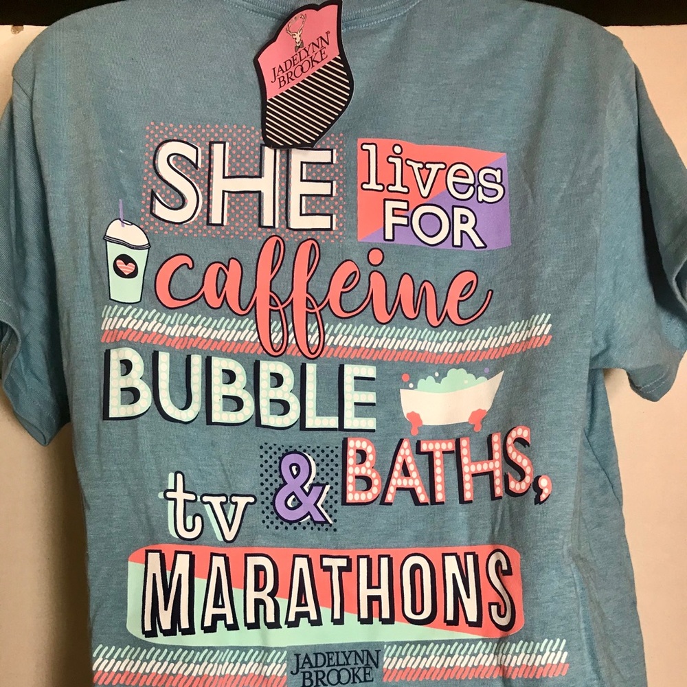 Jadelynn Brooke Blue Graphic Tee NWT - Picture 2 of 5